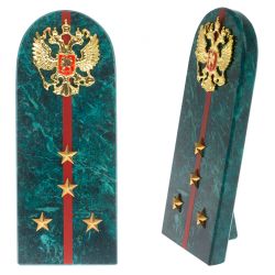 Сувенир погон &quot;Капитан МВД&quot; камень змеевик — 