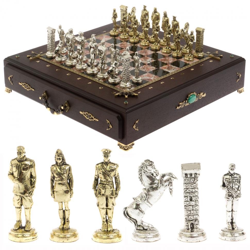Шахматный ларец "Великая Отечественная война" камень креноид фото 1 — 