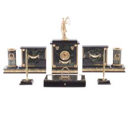 Настольный набор &quot;Фемида&quot; из змеевика — 