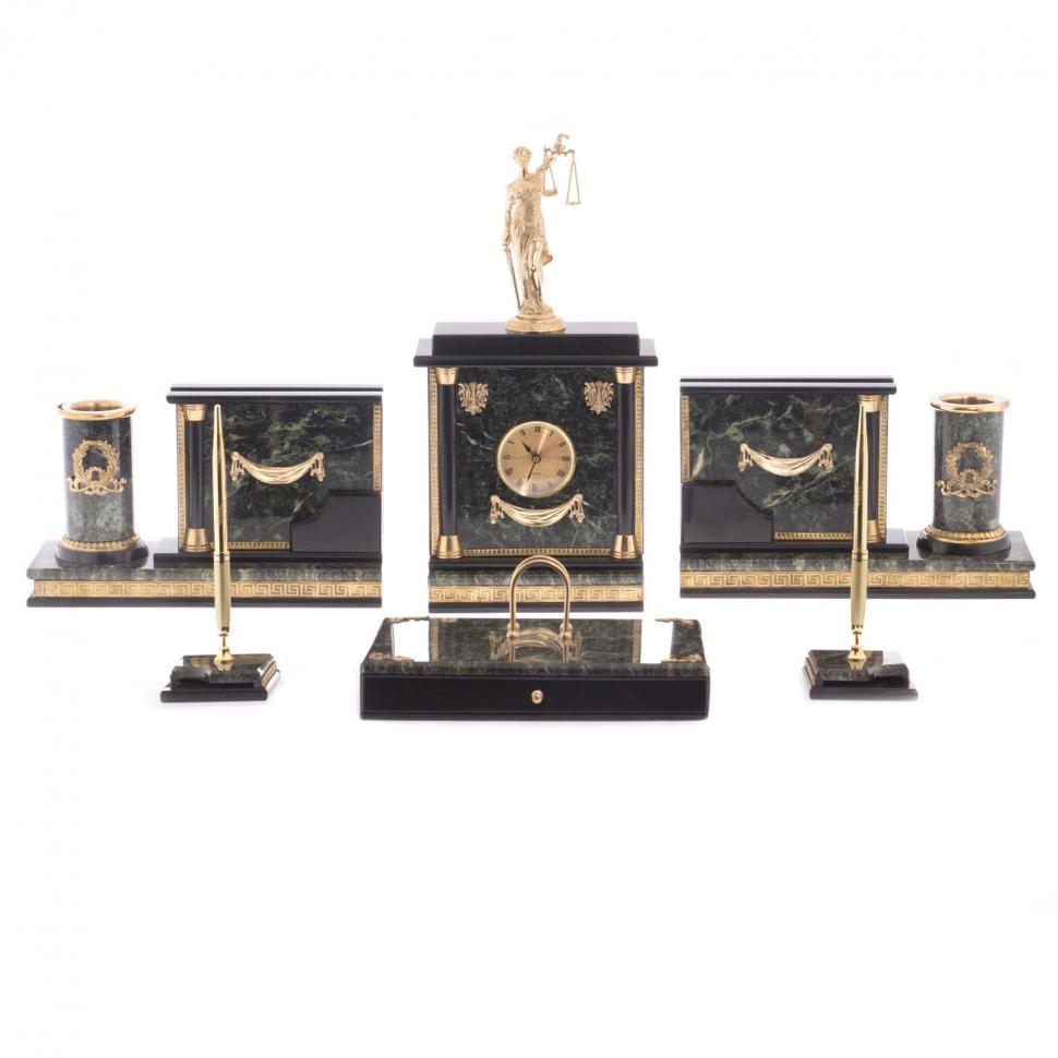 Настольный набор "Фемида" из змеевика фото 1 — 