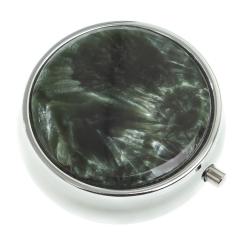 Таблетница на 3 отсека камень серафинит цвет серебро — 