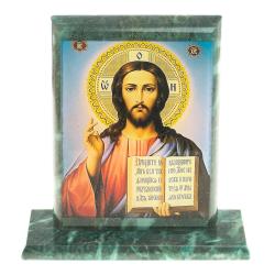 Икона &quot;Спаситель&quot; змеевик 15х5х15,5 см — 