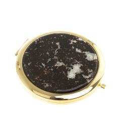 Зеркало круглое с накладкой из флогопита цвет золото — 