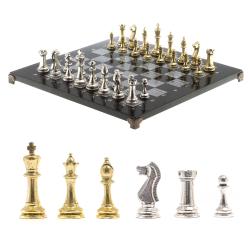 Шахматы турнирные &quot;Стаунтон&quot; доска 40х40 см серый мрамор — 