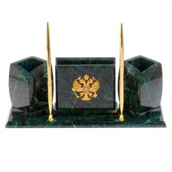Мини-набор с гербом РФ камень змеевик — 