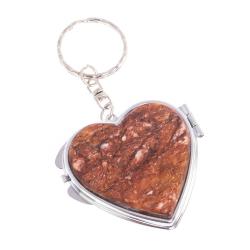 Складное зеркало брелок авантюрин Сердце — 