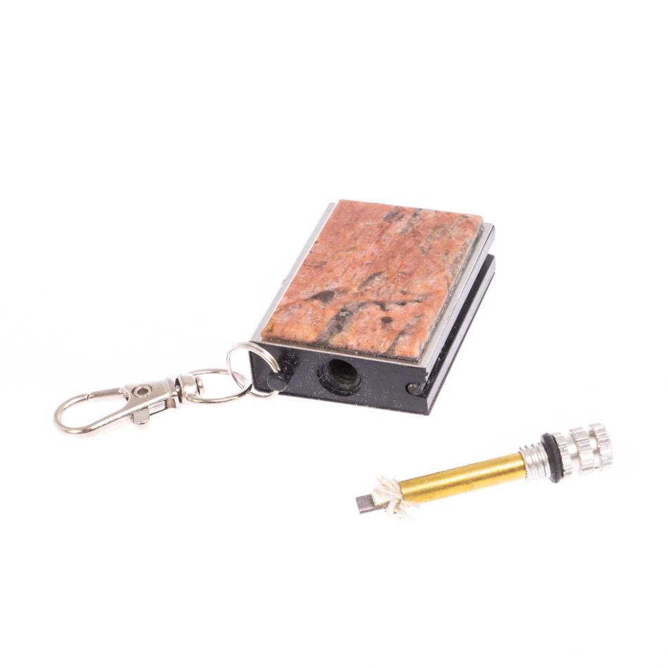 Брелок огниво "Вечная спичка" с накладкой из камня пегматит 2,8х1,3х5 см фото 1 — 
