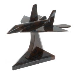 Сувенир &quot;Самолет СУ - 57&quot; из коричнево-серого обсидиана — 