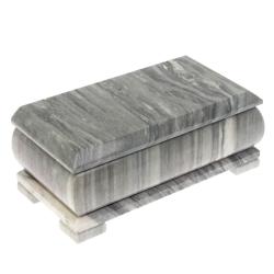 Шкатулка для денег &quot;Купюра&quot; с зеркалом из серого мрамора 18,5х9,5х8 см — 