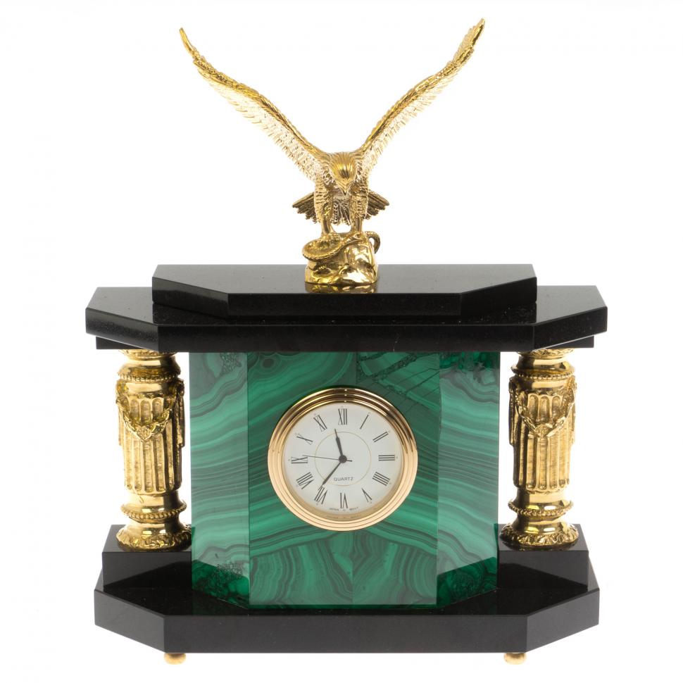 Подарочные часы "Орел" из малахита фото 1 — 
