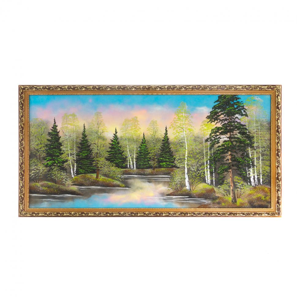 Картина "Весна" багет 57х107 см, рисунок каменная крошка фото 1 — 