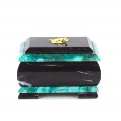 Шкатулка для украшений камень змеевик 12х10х8 см — 