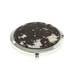 Зеркало круглое с накладкой из флогопита цвет серебро — 