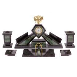 Настольный набор из офиокальцита &quot;Герб России&quot; — 