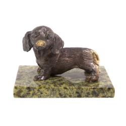 Статуэтка из бронзы &quot;Такса&quot; змеевик — 