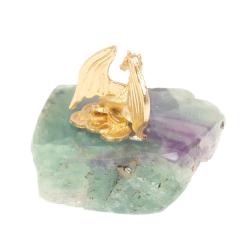 Сувенир из флюорита &quot;Дракончик на монетах&quot; — 