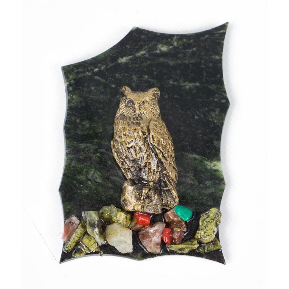 Магнит "Филин" змеевик фото 1 — 