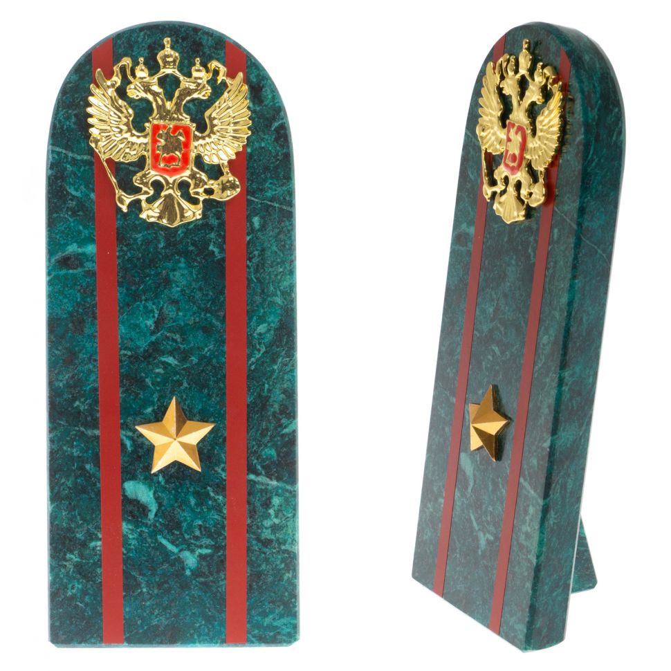 Сувенир погон "Майор МВД" камень змеевик фото 1 — 