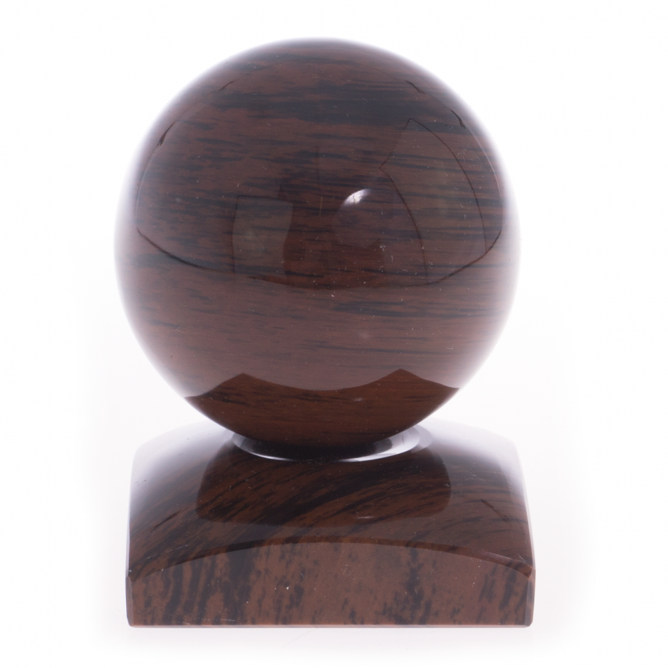 Шар на подставке из обсидиана коричневого 6 см фото 1 — 