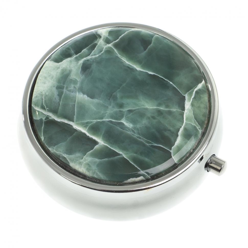 Таблетница на 3 отсека камень офит цвет серебро фото 1 — 