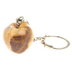 Брелок &quot;Яблоко&quot; оникс зелено-коричневый — 