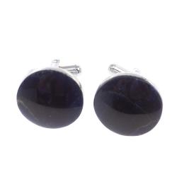 Запонки камень содалит круглые — 