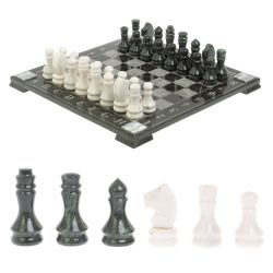 Шахматы &quot;Турнирные&quot; доска 41х41 см белый мрамор, змеевик — 