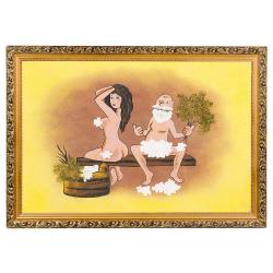 Картина &quot;Банька&quot; багет 46х66 см из каменной крошки — 