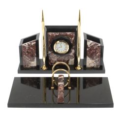 Письменный набор &quot;Канцелярский&quot; с часами из креноида — 