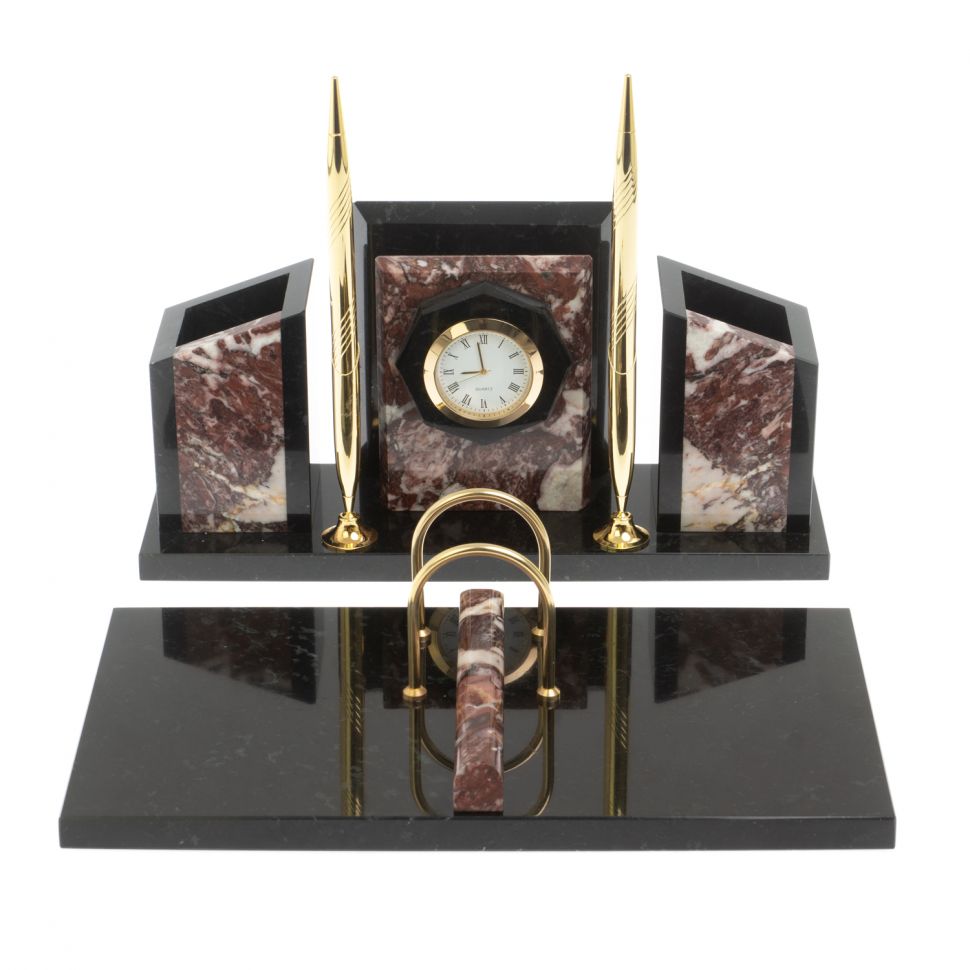 Письменный набор "Канцелярский" с часами из креноида фото 1 — 