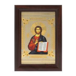 Икона гравюра &quot;Спаситель&quot; багет 12,5х17,5х1 см Златоуст — 