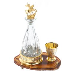 Водочный набор &quot;Георгий Победоносец&quot; камень агат Златоуст — 