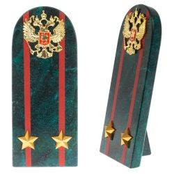 Сувенир погон &quot;Подполковник МВД&quot; камень змеевик — 