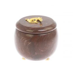 Шкатулка круглая &quot;Ящерица&quot; из лемезита 8х8х7,5 см — 