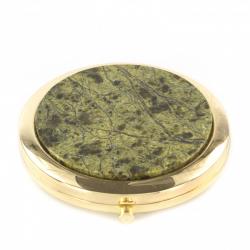 Зеркало круглое со змеевиком цвет золото в подарочной коробке — 