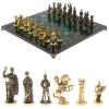 Шахматы "Римские" из бронзы и шабровского змеевика 44х44 см фото 1 — 