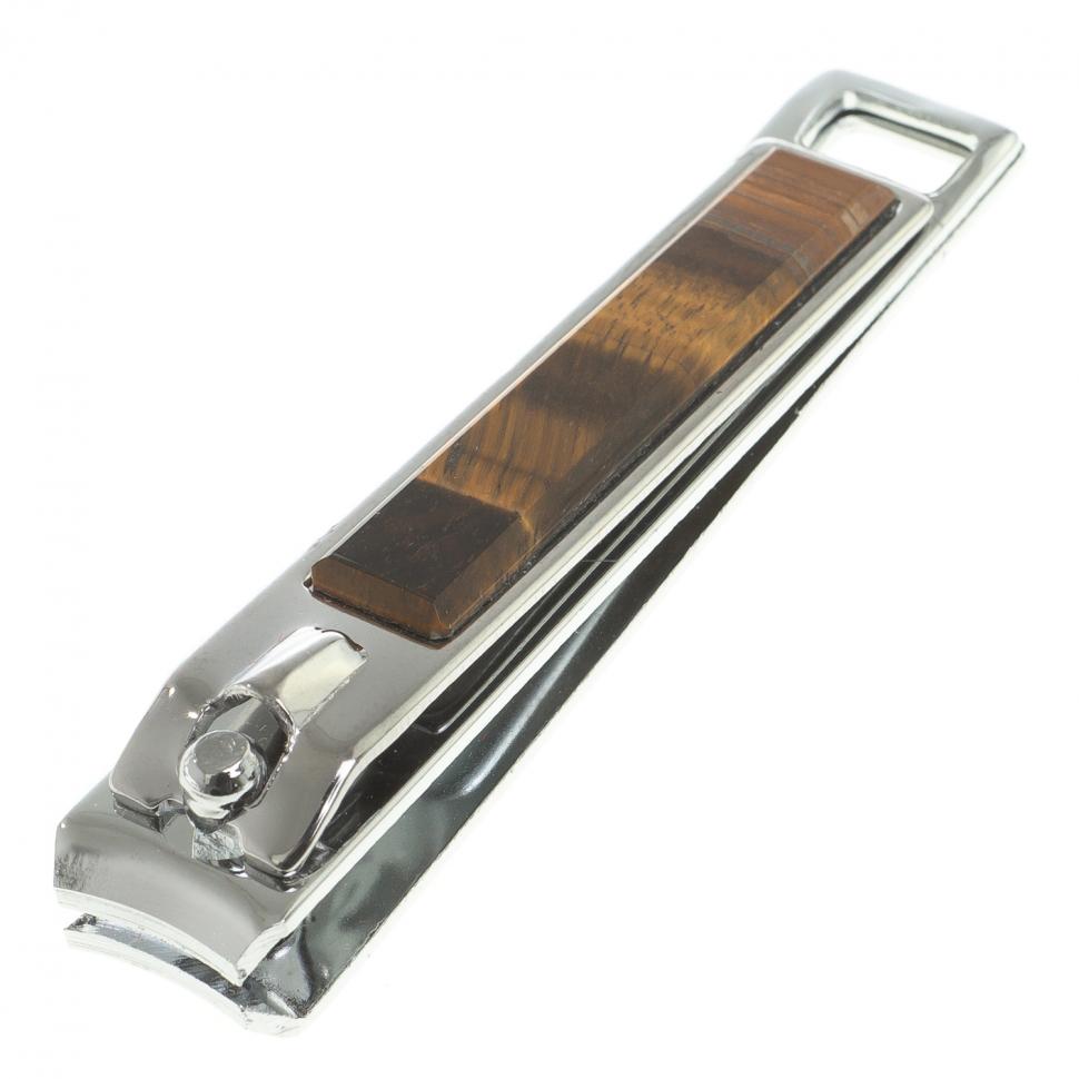 Кусачки для ногтей с камнем тигровый глаз фото 1 — 