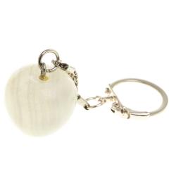 Брелок &quot;Яблоко&quot; оникс белый — 