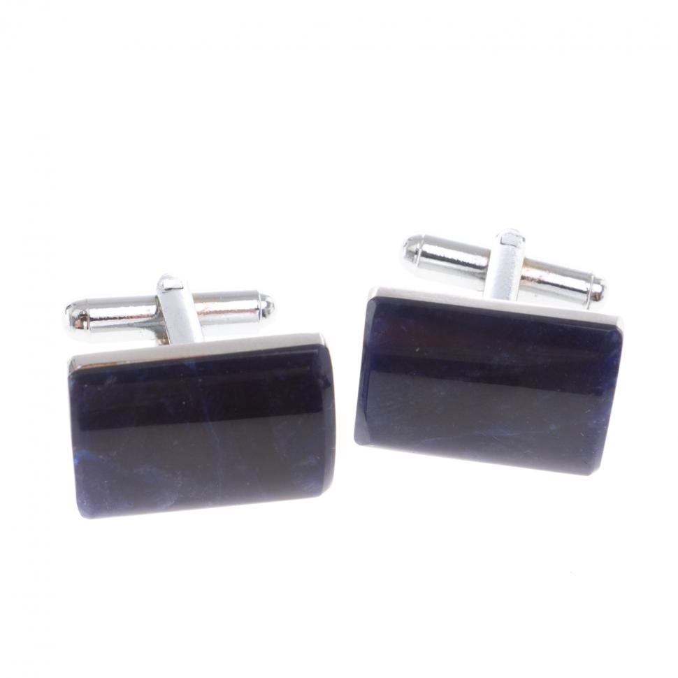 Запонки камень содалит прямоугольные фото 1 — 