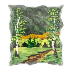 Магнит &quot;Летний пейзаж&quot; камень змеевик — 