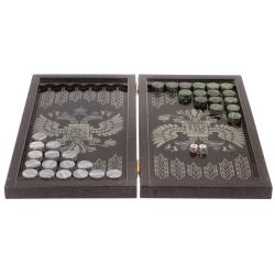 Нарды с гравировкой &quot;Орел / герб РФ&quot; камень гранит — 