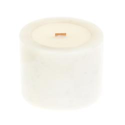 Свеча ароматическая из белого мрамора &quot;Тыквенно-карамельный хруст&quot; — 