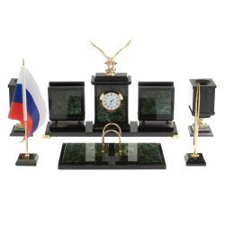 Письменный прибор &quot;Орёл&quot; из нефрита на ножках — 