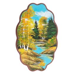 Панно с рисунком из камня &quot;Осенний пейзаж&quot; 45х29 см — 