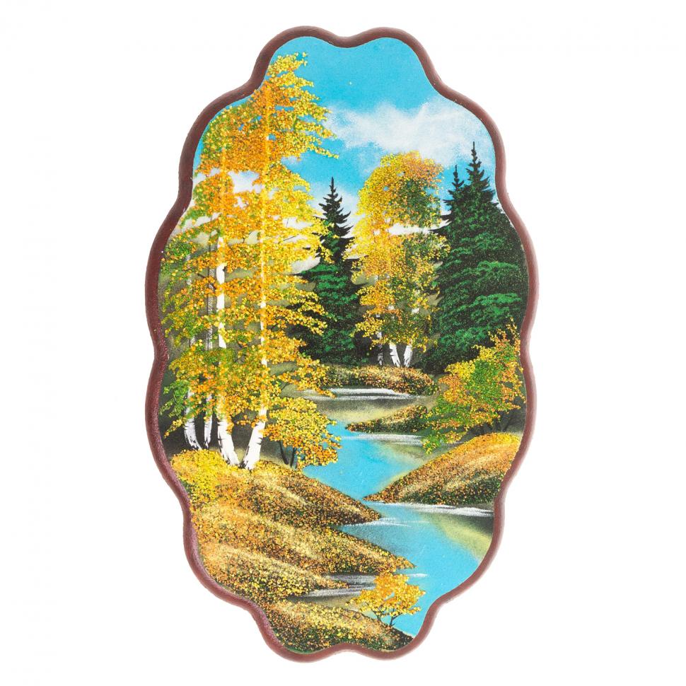Панно с рисунком из камня "Осенний пейзаж" 45х29 см фото 1 — 