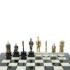 Шахматы подарочные "Железнодорожники" из бронзы и мрамора доска 48х48 см фото 5 — 