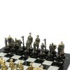 Шахматы подарочные "Железнодорожники" из бронзы и мрамора доска 48х48 см фото 3 — 