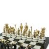 Шахматы подарочные "Железнодорожники" из бронзы и мрамора доска 48х48 см фото 4 — 