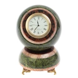 Часы шар &quot;Антистресс&quot; змеевик розовый мрамор 10,5 см — 