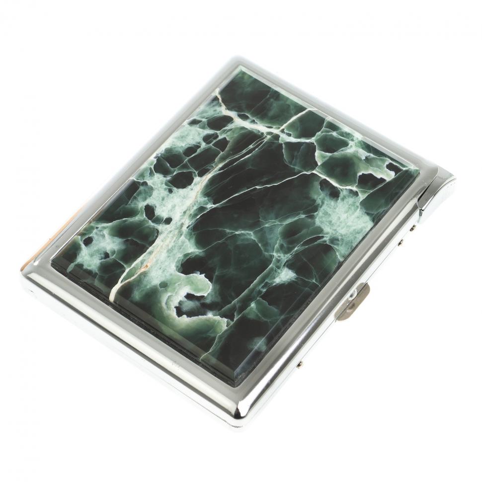 Портсигар на 10 сигарет с зажигалкой камень офит фото 1 — 